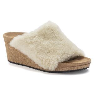 Birkenstock Papillio Namica Teddy Shearling Eggshell Sandals US6 EU37 1023713